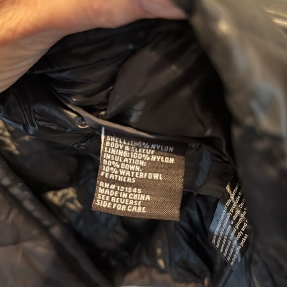 Michael Michael Kors Black Packable Down Puffer Jacket W/ Bag Charcoal Small - Picture 8 of 11